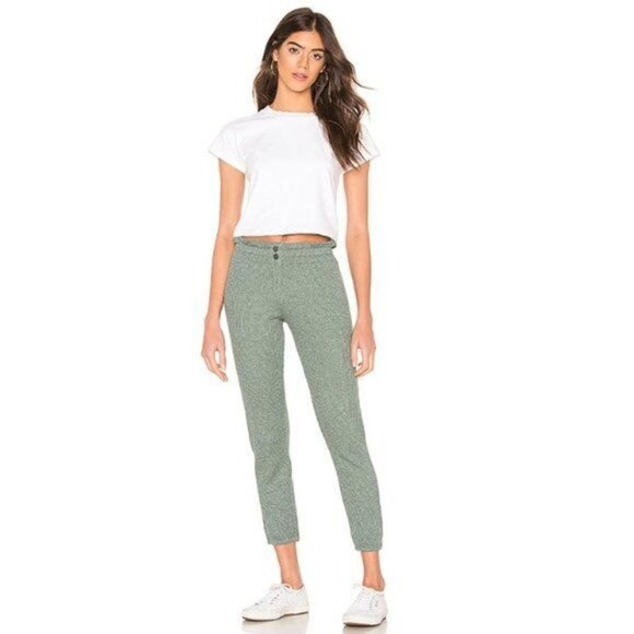 Monrow Cactus Green Thermal Elastic Waist Sweats - Picture 1 of 5